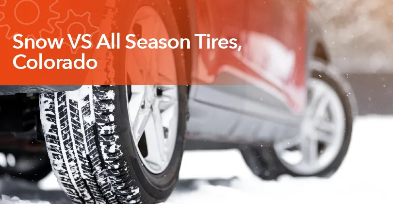 Comparison of snow tires and all-season tires on a Colorado road during winter driving conditions.